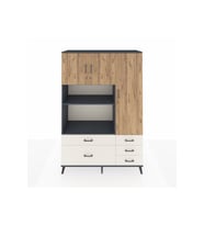 Hyperion Dolap 7 Raflı 5 Çekmeceli 3 Kapaklı 132x44x195 Antrasit-Çam/Aytaşı