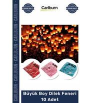 Özel Üretim Düğün Nişan Romantik Gece Etkinliği Renkli Büyük Boy Yanmaz Kağıt Dilek Feneri 10 Adet