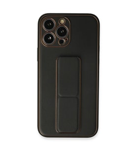 Apple İphone 13 Pro Kılıf Coco Deri Standlı Kapak - Siyah