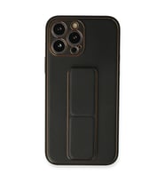 Apple İphone 13 Pro Kılıf Coco Deri Standlı Kapak - Siyah