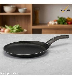 ARZU ÇELİK 28 Cm Granit Krep Tavası - Siyah