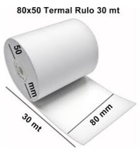 Yazar Kasa Pos Rulosu, Termal Rulo 80 mm x 30 mt