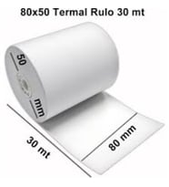 Yazar Kasa Pos Rulosu, Termal Rulo 80 mm x 30 mt