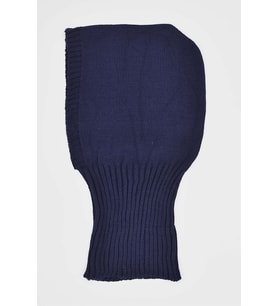 Balaclava Kadın Triko Kar Maskesi Bere Boyunluk Koyu Lacivert