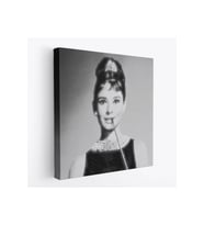 Audrey Hepburn'ün Siyah Bayaz Kanvas Tablosu-5071