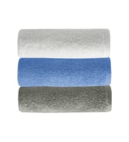 3 lü Düz Renk El Yüz Havlu Seti %100 Pamuklu 50x90 Cm Gri-Mavi-Beyaz (Çok Renkli)