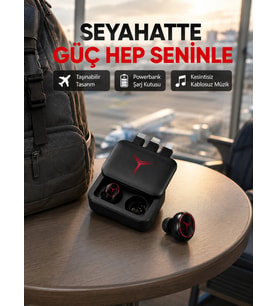 Bluetooth Powerbank Kulaklık – Kablosuz, Uzun Pil Ömrü, Dokunmatik Ve Yüksek Ses Kalitesi