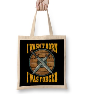 Funny I Wasn t Born I Was Forged Viking Warrior Bez Çanta Uzun Saplı