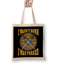 Funny I Wasn t Born I Was Forged Viking Warrior Bez Çanta Uzun Saplı