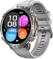 harvox x2 pro 100 GÜN ŞARJ SESLİ GÖRÜŞME BİLDİRİM GÖRME YAPAY ZEKALI akıllı saat 50 metreye kadar su geçirmez (Gümüş Gri)