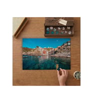 İtalya Ada Manzarası- Deniz- Sahil- Evler Tasarımı 240 parça Ahşap Puzzle Ahşap Kutuda MP00036