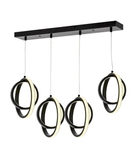 Eray Aydınlatma 1909-4 Siyah Sıralı 4 lü Led Avize