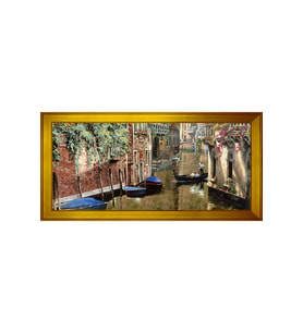 Manzara Temalı Kanvas Tablo 50 x 70 cm Gold Çerçeve