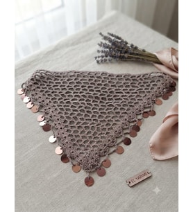 El Emeği Bakır Pullu Örgü Bandana