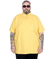 Mode XL Battal Beden Erkek Tshirt Polo Yaka Cepli Klasik Pike 20552 Hardal