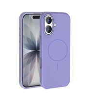 Apple iPhone 17 Uyumlu Kılıf M-Safe Şarj Özellikli Metal Kamera Çerçeveli Zore Edi Silikon Kapak (Lila)