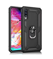 Huawei P smart Pro 2019 Kılıf Metal For Car Yüzüklü Standlı Military Ring Serisi (Siyah)