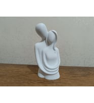 Sevgili Aşıklar Sarılmış Biblo Dekor Heykel Dekor (Beyaz)