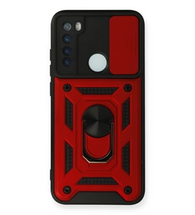 Redmi Note 8 Kılıf Pars Lens Yüzüklü Silikon - Kırmızı