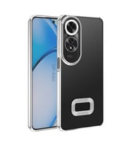 Oppo A60 Uyumlu Kılıf Kamera Korumalı Logo Gösteren Zore Omega Kapak (Gümüş)