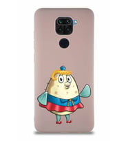 Xiaomi Redmi Note 9 Soft Premier Kapak Bayan Puff Tasarımlı Silikon Kılıf - Pudra (Şeffaf)