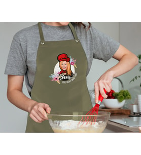 BK Gift Kişiye Özel Anneler Günü Karikatürlü Profesyonel Haki Mutfak Önlüğü, Aşçı Önlüğü, Şef Önlüğü, Arkadaşa Hediye-8