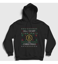 Presmono Unisex Siyah Bitcoin For Christmas Yılbaşı Kapüşonlu Sweatshirt 269031tt