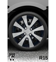Citroen e-C4 15 İnç Jant Kapağı (4 ADET) Siyah Gri C101