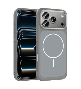 Apple iPhone 17 Pro Kılıf M-Safe Şarj Özellikli Metal Kamera Çerçeveli Zore Sanremo Silikon Kapak