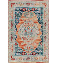 Eliana Home Baskılı, Yıkanabilir Kaymaz Taban Salon Halısı LNA0523 100x150 cm (Turuncu)