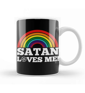 Funny Satanic Satan Loves Me Lucifer Gift Idea Kupa Bardak Porselen
