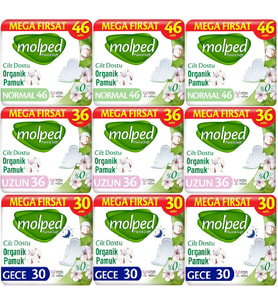 Molped Pure&Soft Hijyenik Ped Avantaj PK Normal 138 + Uzun 108 + Gece 90 Toplam : 336 Adet