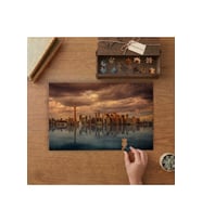 Kanada Cn Tower Ve Gökdelenler Tasarımı 240 parça Ahşap Puzzle Ahşap Kutuda MP05141