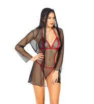 Bodysuıt ve Sabahlık Takim (Siyah)