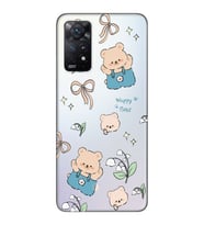 Redmi Note 12 Pro 4G Uyumlu Happy Bears Tasarımlı Şeffaf Telefon Kılıfı