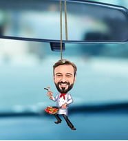 Kişiye Özel Aşçı Tasarımlı Karikatür Araba Dikiz Ayna Süsü 74