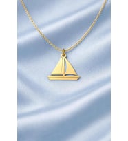 Kişiye Özel Minimal Yelkenli Model Kolye 925K Gümüş (Gold)