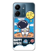 Xiaomi Redmi 13C Uyumlu Astronot Desenli Şeffaf Telefon Kılıfı