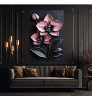 PEMBE ÇİÇEK 1 Ev Duvar Salon Güzellik Salonu Ofis Dükkan Dekarasyon Kanvas Tablo (Çok Renkli)