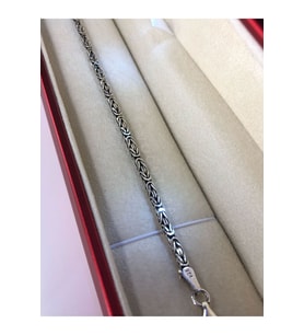 Erkek Gümüş Bileklik - 2.8mm Kare Model Kral • Işıklı Kutuda Sevgiliye • Eşe • Babaya Künye