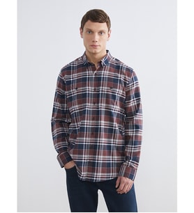 LCWAIKIKI Classic Bordo Regular Fit Ekose Gabardin Erkek Gömlek