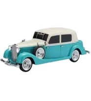 WSTER WS-1934 Pontiac Sedan Diecast Araba Bluetooth Hoparlör Işıklı, Tekerlekli, FM Radyo ve USB Destekli Müzik Kutusu (Turkuaz)