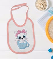 BK Kids Kişiye Özel Pembe Bebek Mama Önlüğü - Model 118