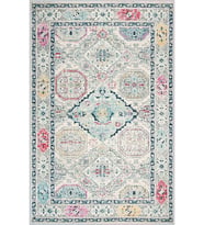 Eliana Home Baskılı, Yıkanabilir Kaymaz Taban Salon Halısı LNA1050 100x150 cm (Gri)