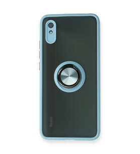 Xiaomi Redmi 9a Kılıf Montreal Yüzüklü Silikon Kapak - Buz Mavi