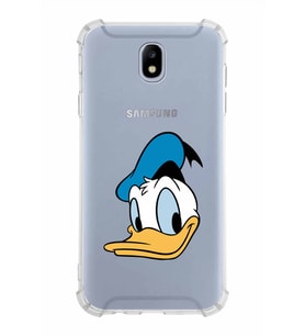 Samsung Galaxy J7 Pro  Köşe Korumalı Antişok Kapak Donald Duck Tasarımlı Şeffaf  Kılıf