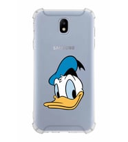 Samsung Galaxy J7 Pro  Köşe Korumalı Antişok Kapak Donald Duck Tasarımlı Şeffaf  Kılıf