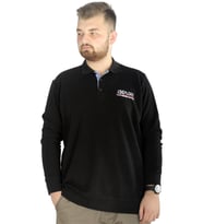 Mode XL Erkek Uzun Kol Polo Explore Waffle 22448 Siyah