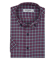 Süvari Slim Fit Kısa Kollu Kırmızı Erkek Gömlek
