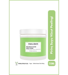 MaruDerm Body Scrub Pirinç Suyu Vücut Peelingi AHA + Hyalüronik Asit 250 ML